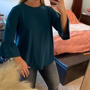 Blue flowy blouse